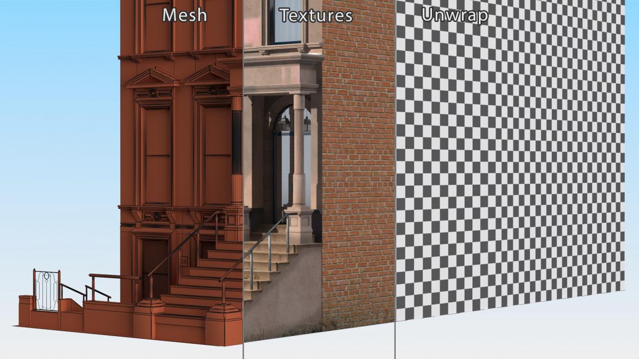 3D Brownstone House