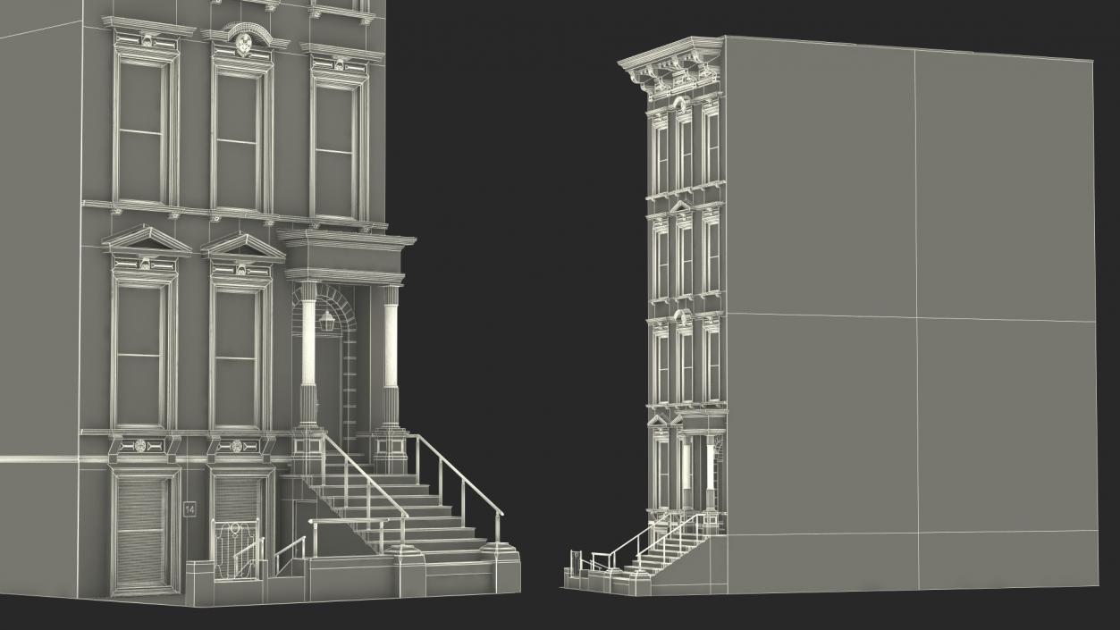 3D Brownstone House