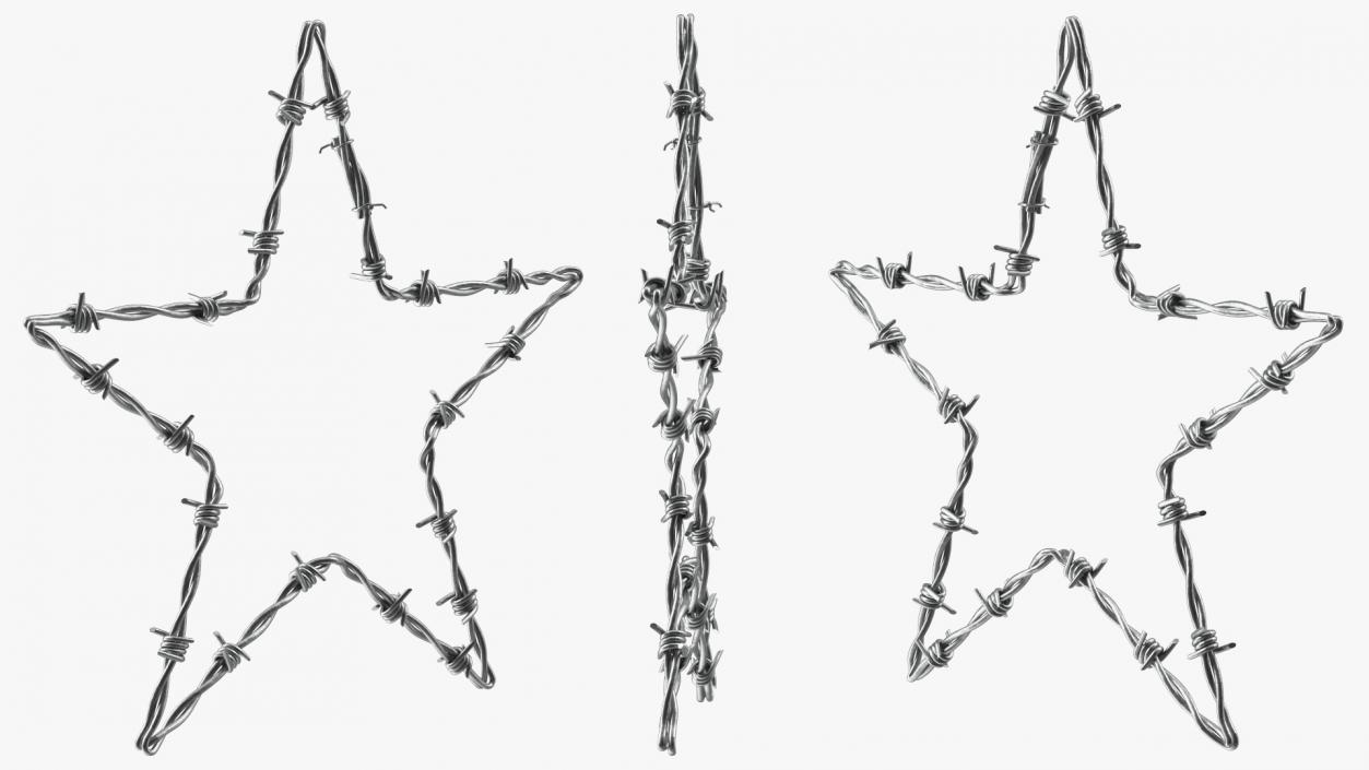 3D Star Shaped Barbed Wire model