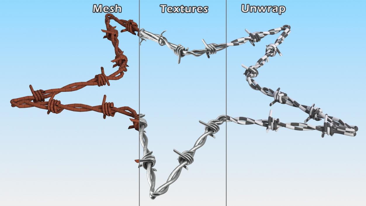 3D Star Shaped Barbed Wire model