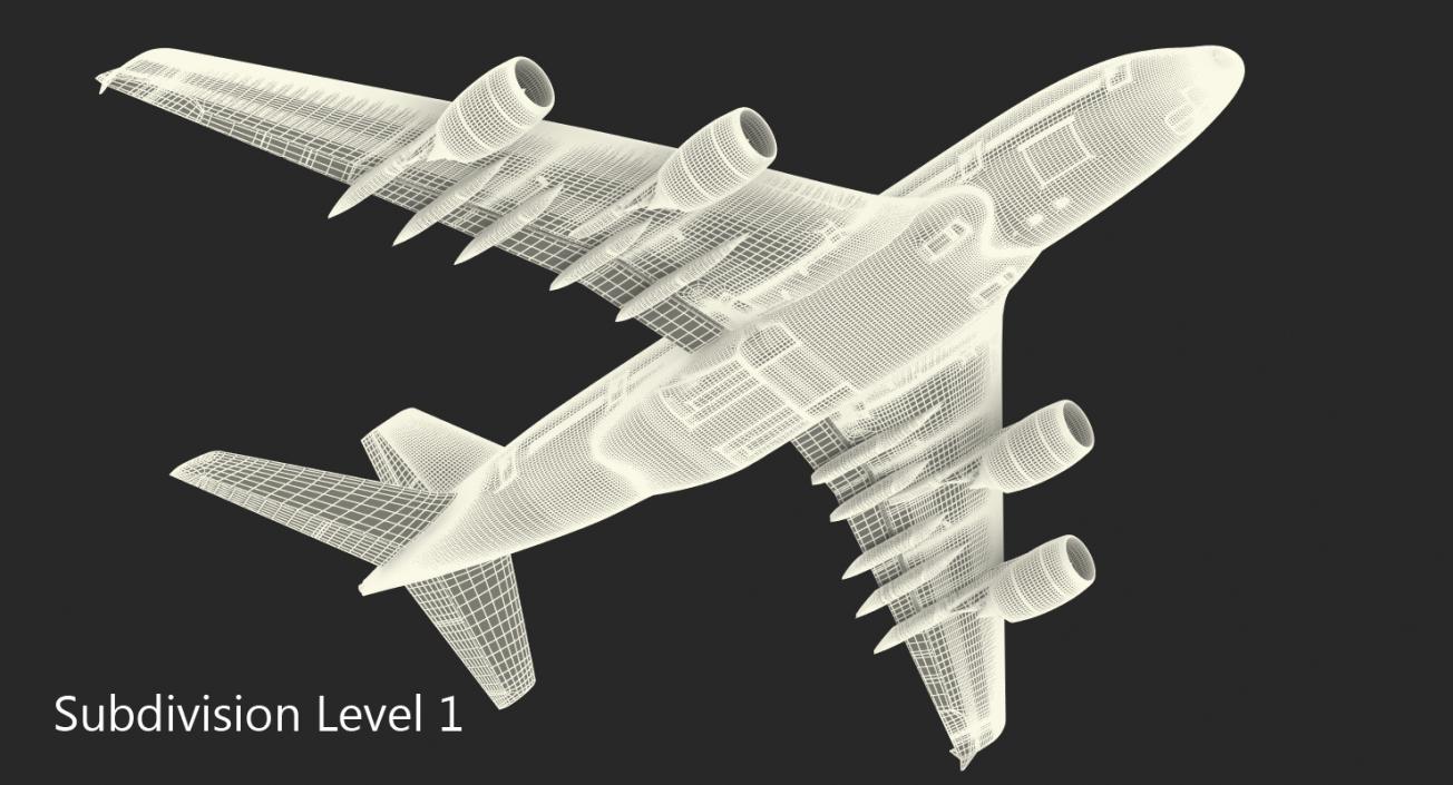 3D model Airbus A380 800 Generic Rigged