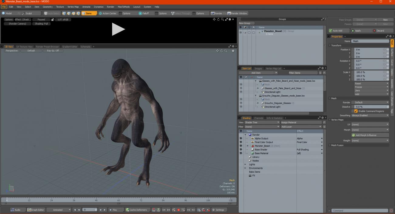 3D Monster Beast model