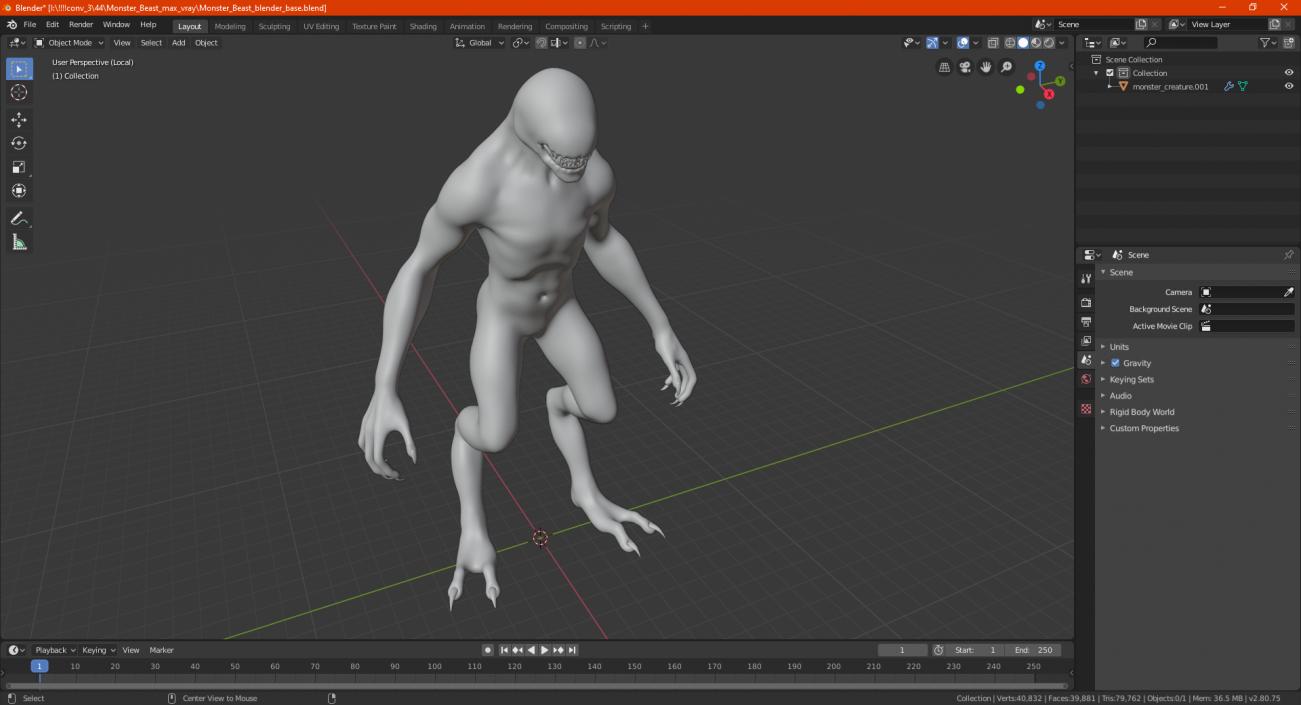 3D Monster Beast model