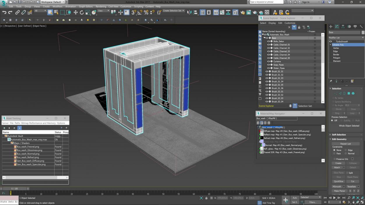 3D Automatic Bus Wash model