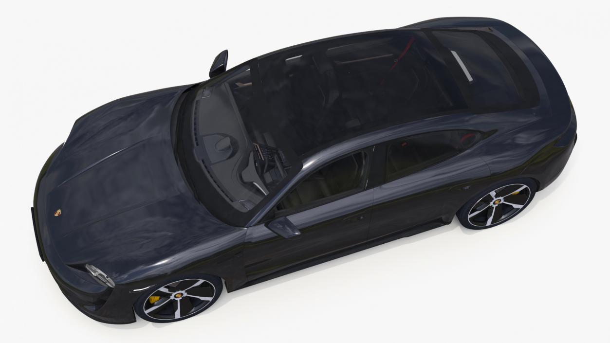 Porsche Taycan Turbo S Jet Black Rigged 3D model