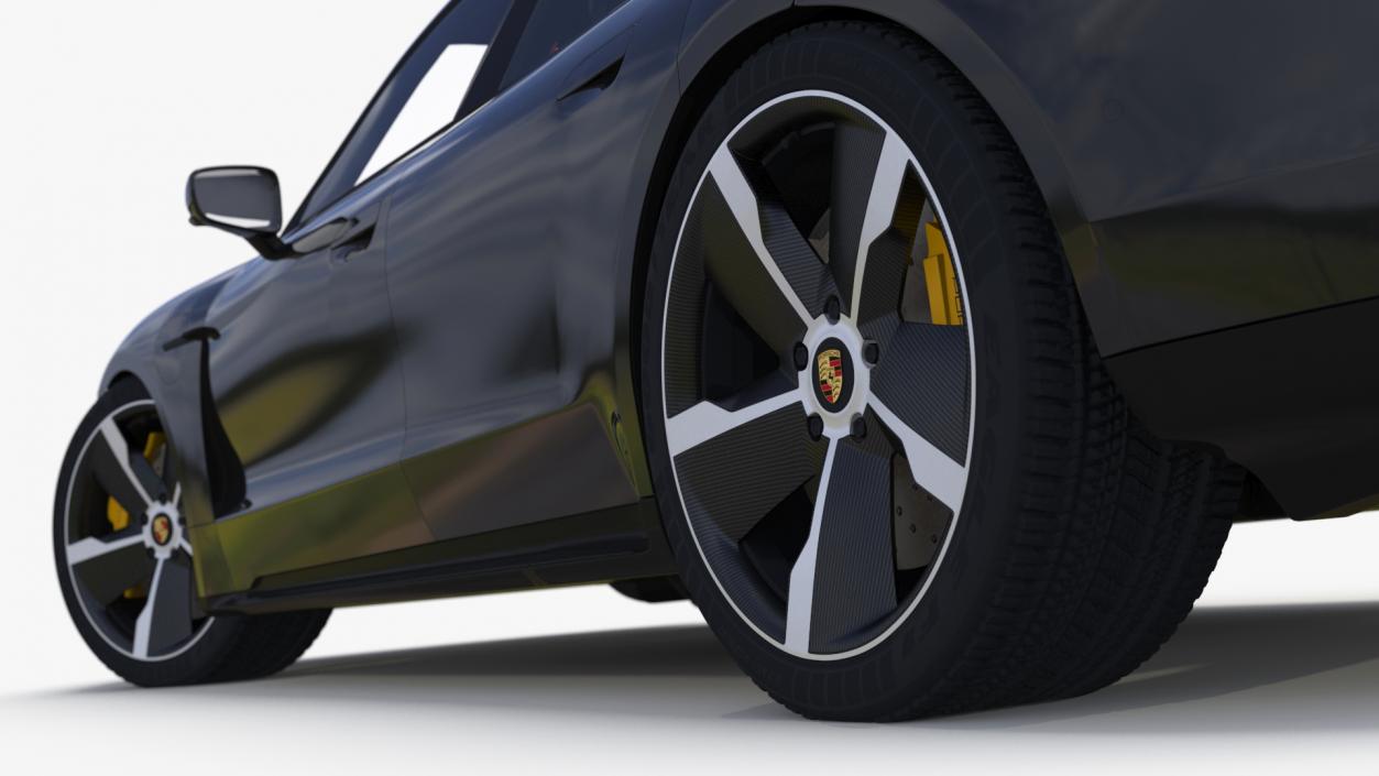 Porsche Taycan Turbo S Jet Black Rigged 3D model