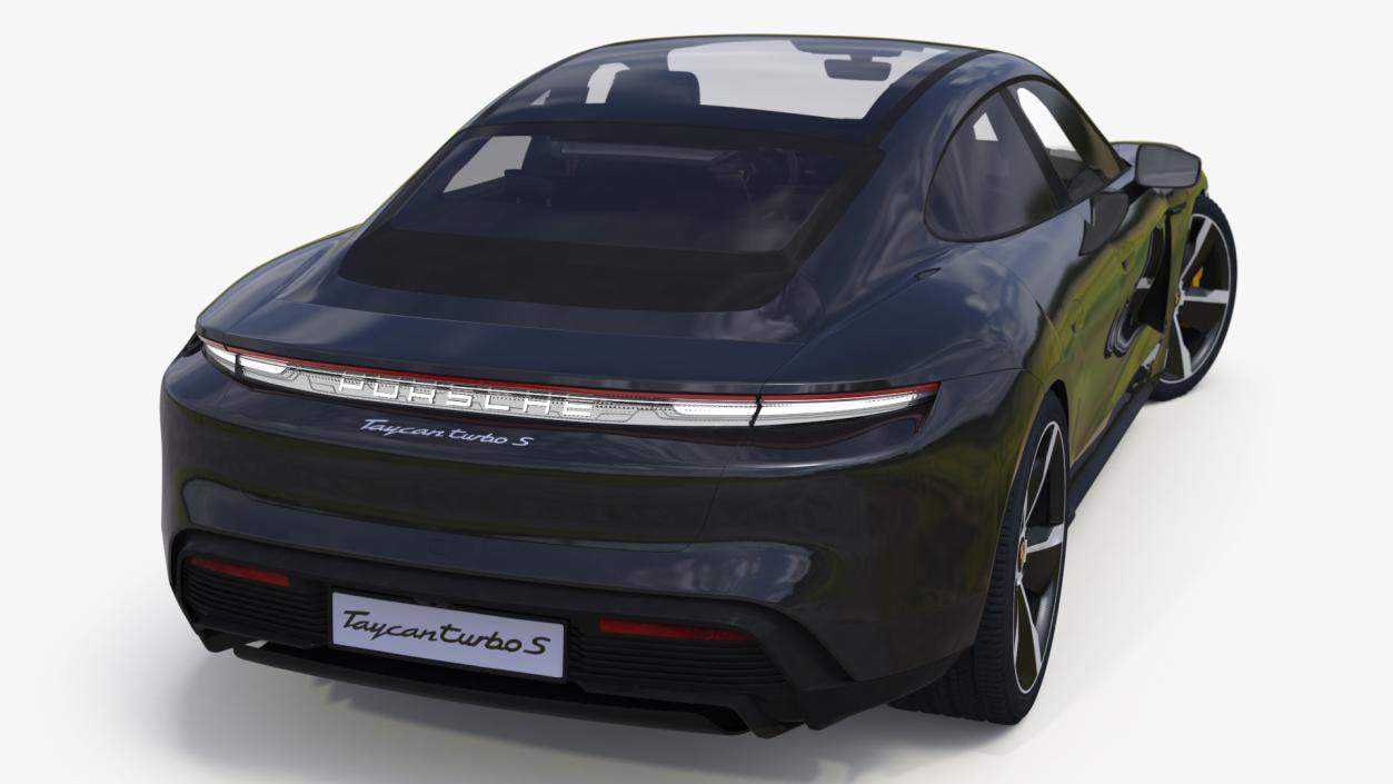 Porsche Taycan Turbo S Jet Black Rigged 3D model