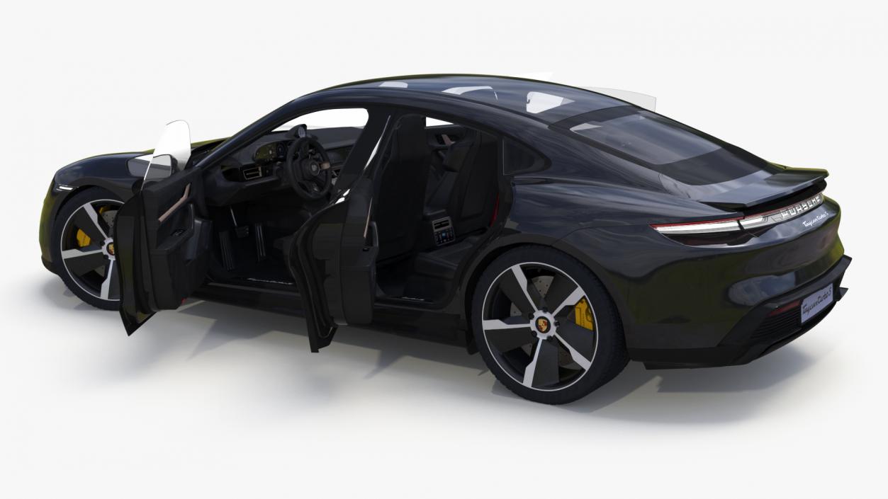 Porsche Taycan Turbo S Jet Black Rigged 3D model