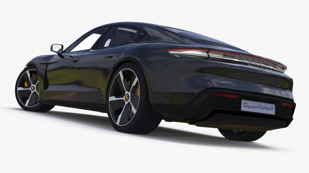 Porsche Taycan Turbo S Jet Black Rigged 3D model