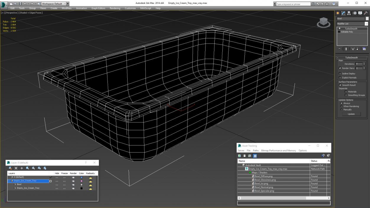 3D model Empty Ice Cream Tray