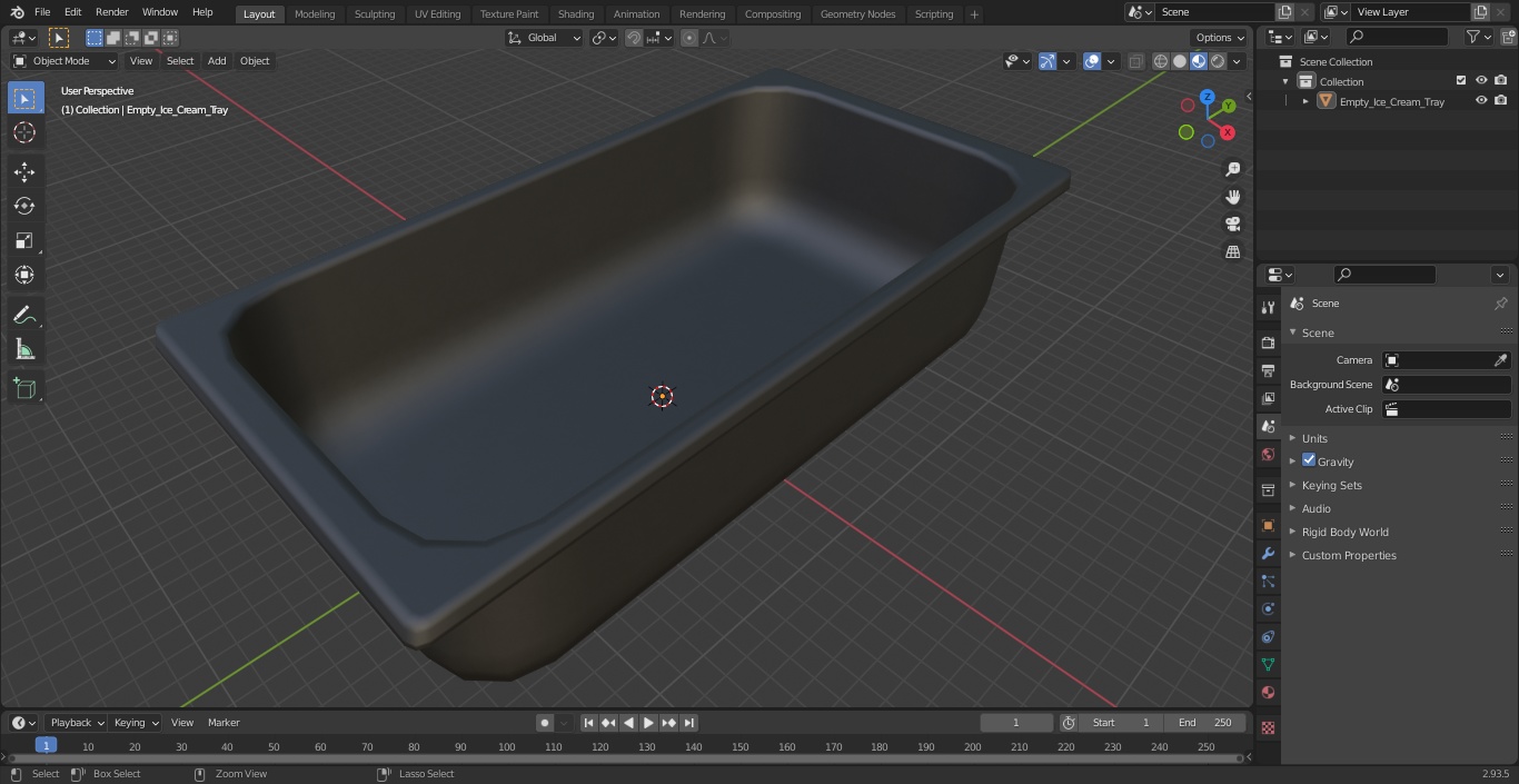 3D model Empty Ice Cream Tray