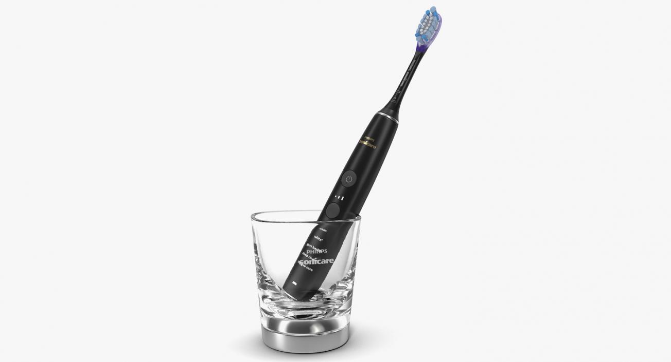 3D Philips Diamondclean Black Edition Electric Toothbrush with Glass Charger model