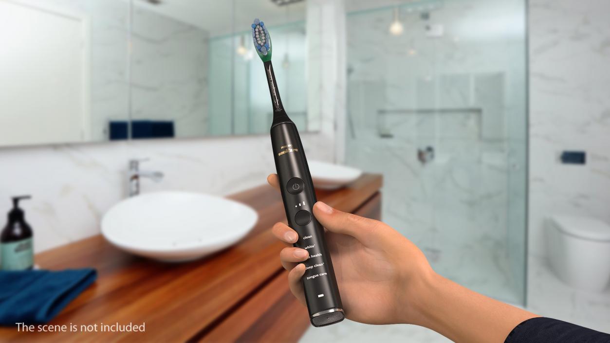 3D Philips Diamondclean Black Edition Electric Toothbrush with Glass Charger model