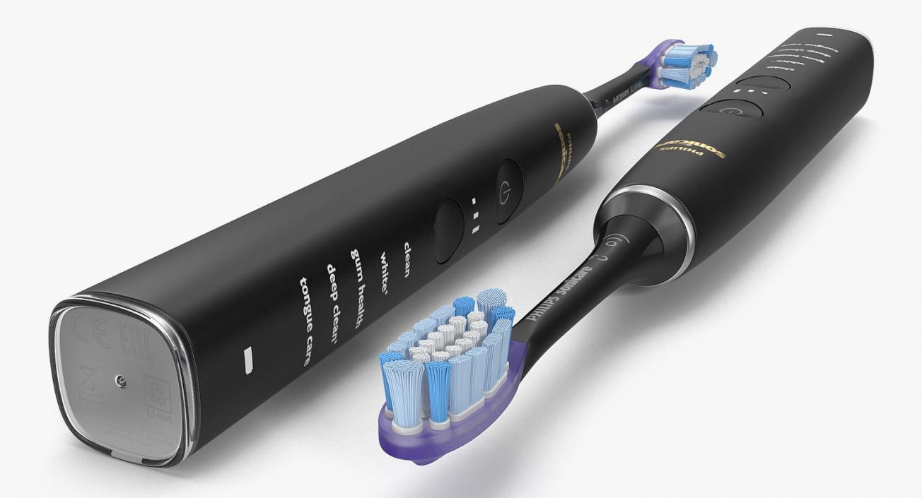 3D Philips Diamondclean Black Edition Electric Toothbrush with Glass Charger model