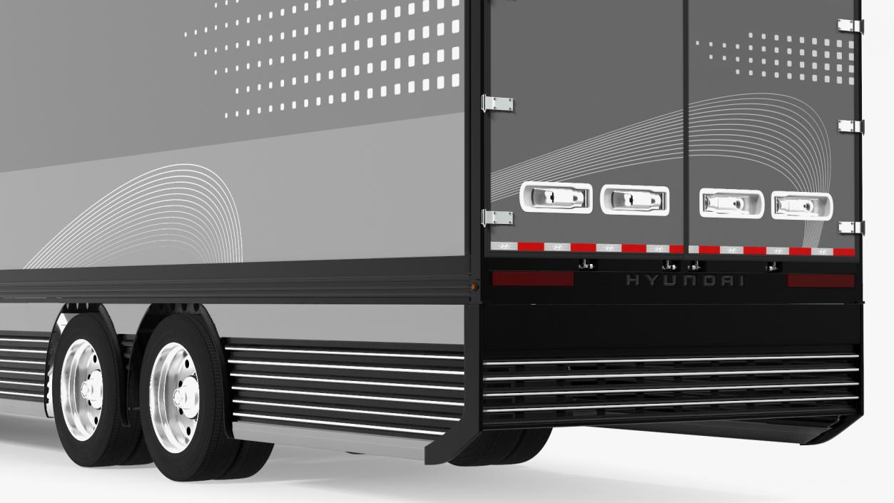 3D Futuristic Hydrogen Concept Semi Truck with Trailer