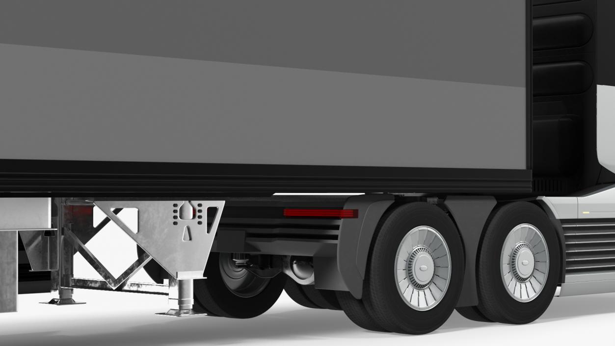 3D Futuristic Hydrogen Concept Semi Truck with Trailer