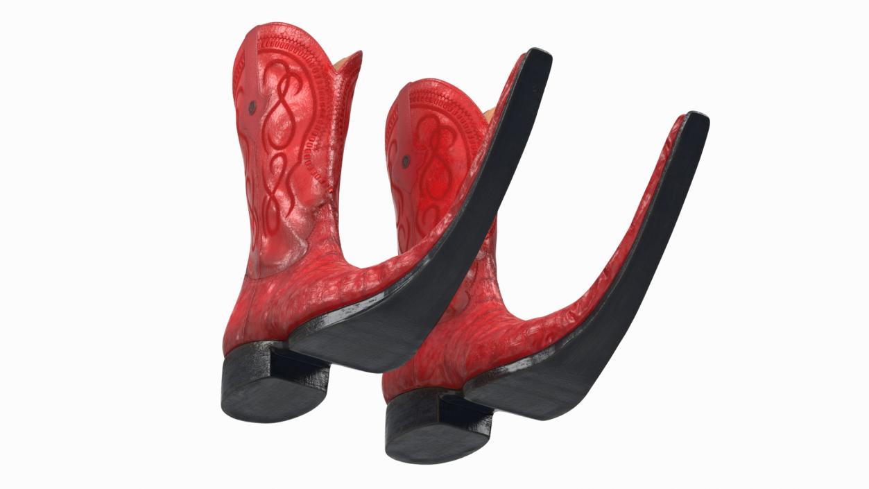 3D model Mexican Guarachero Boots Red 2