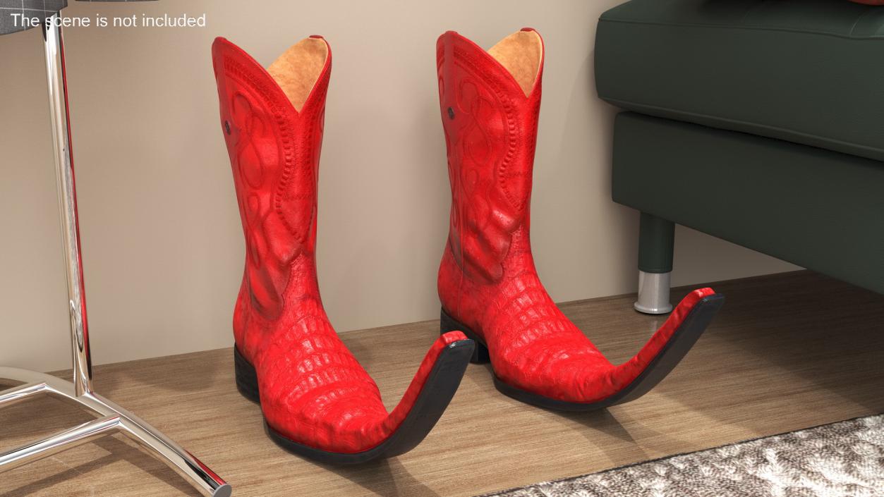 3D model Mexican Guarachero Boots Red 2