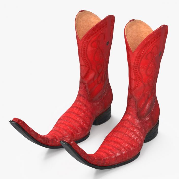 3D model Mexican Guarachero Boots Red 2