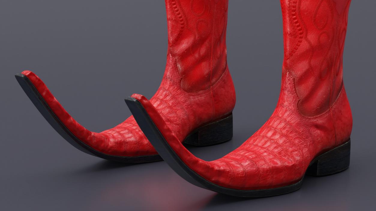 3D model Mexican Guarachero Boots Red 2