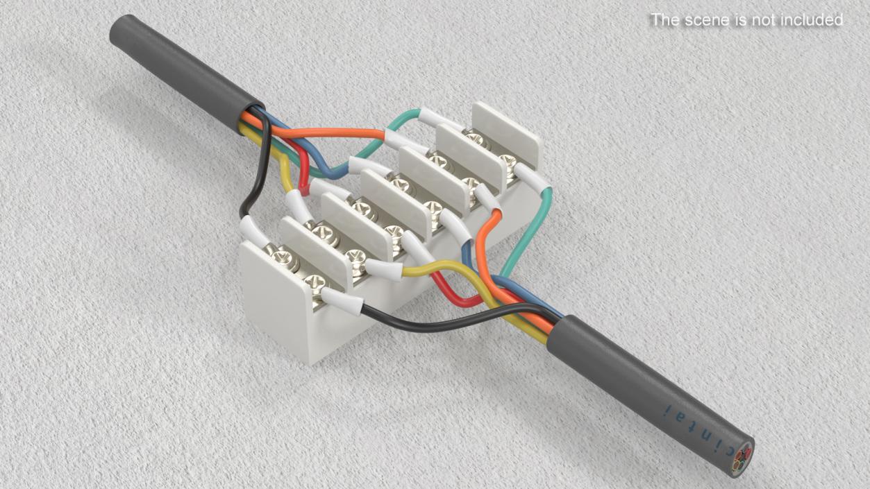 3D Electrical Wires Connection 6 Position Barrier Terminal Strip