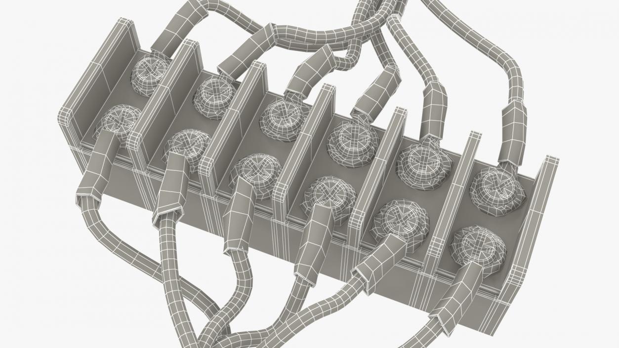 3D Electrical Wires Connection 6 Position Barrier Terminal Strip