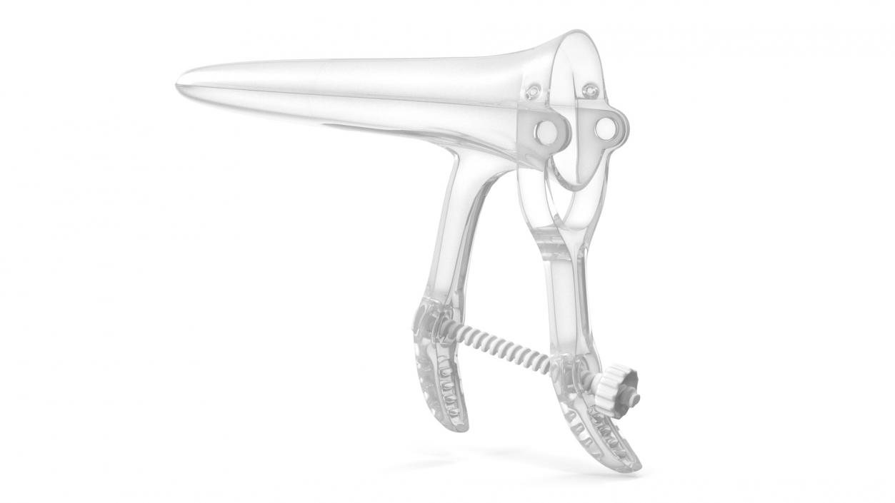 Plastic Vaginal Speculum Closed White 2 3D model