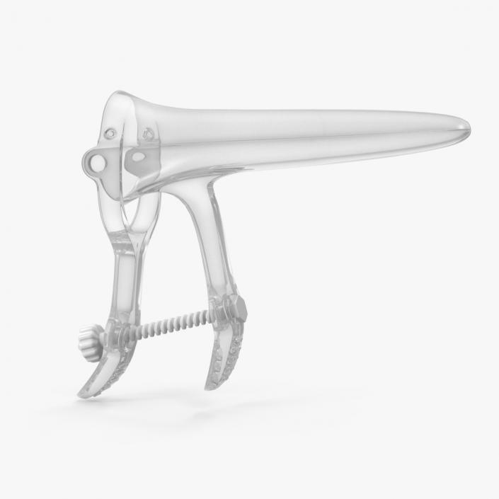 Plastic Vaginal Speculum Closed White 2 3D model