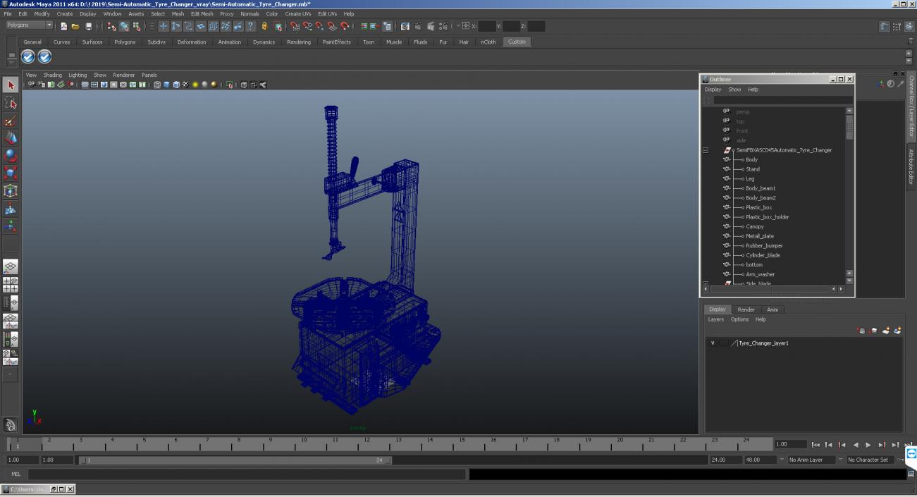 3D Automotech AS-24SA Semi-Automatic Tyre Changer