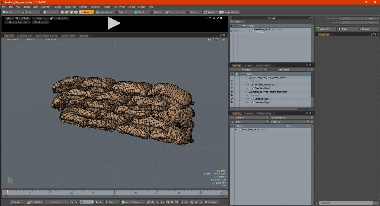 Sandbag Wall 3D