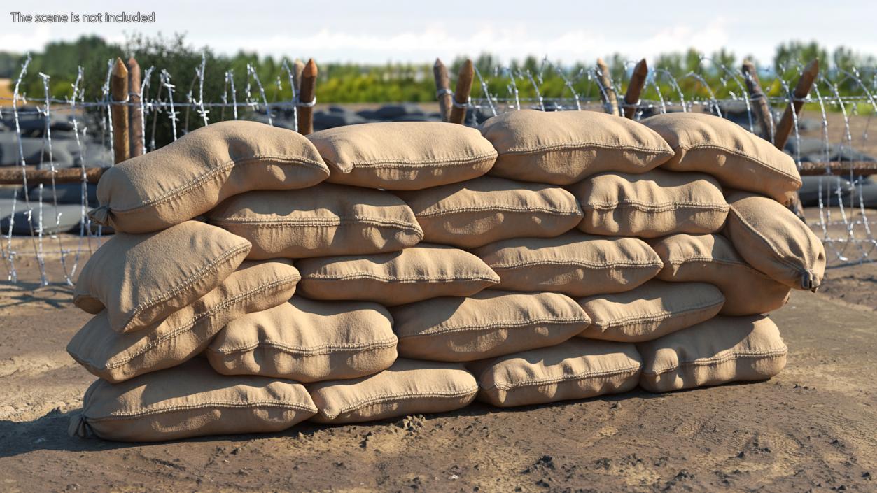 Sandbag Wall 3D