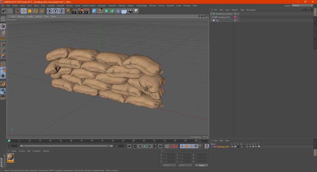 Sandbag Wall 3D