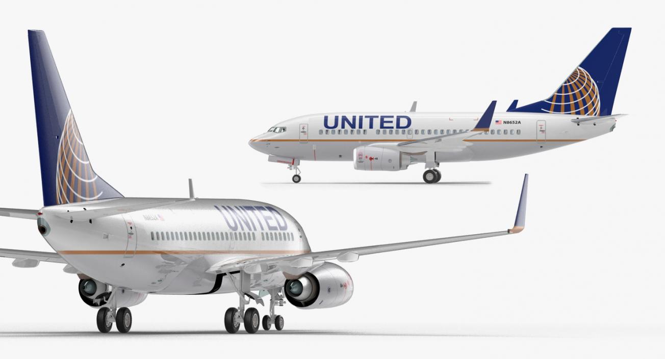 Boeing 737-600 with Interior United Airlines 3D model