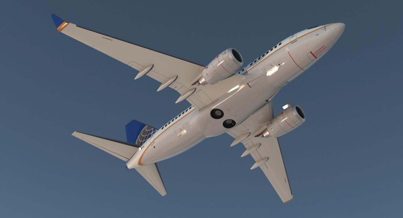 Boeing 737-600 with Interior United Airlines 3D model