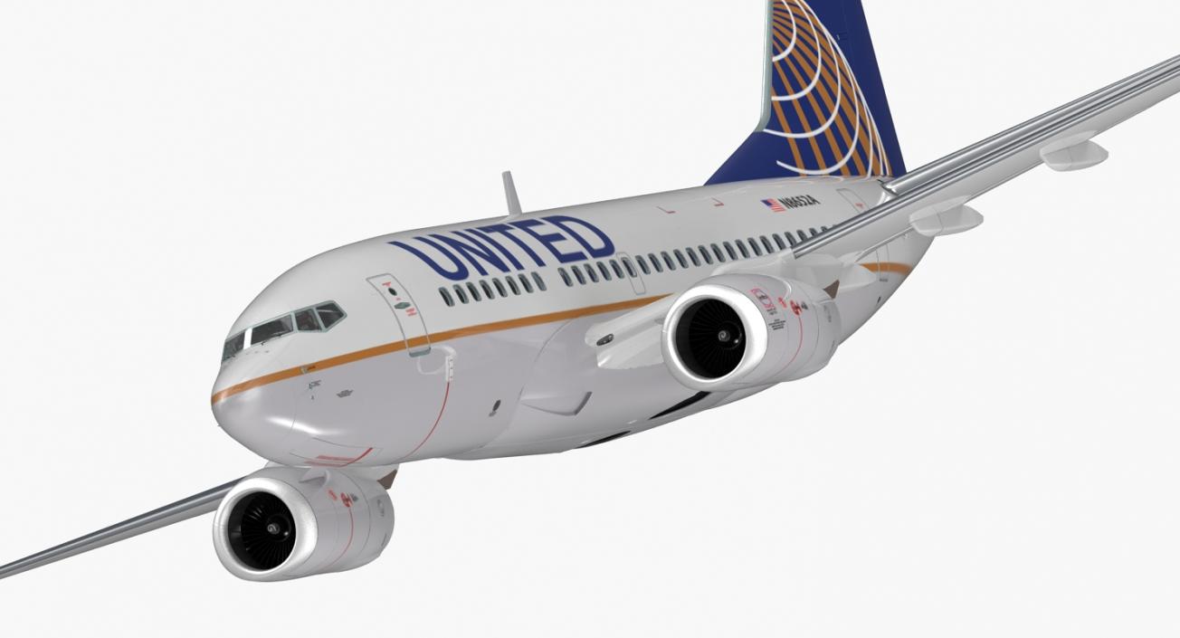 Boeing 737-600 with Interior United Airlines 3D model