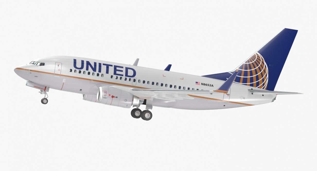 Boeing 737-600 with Interior United Airlines 3D model