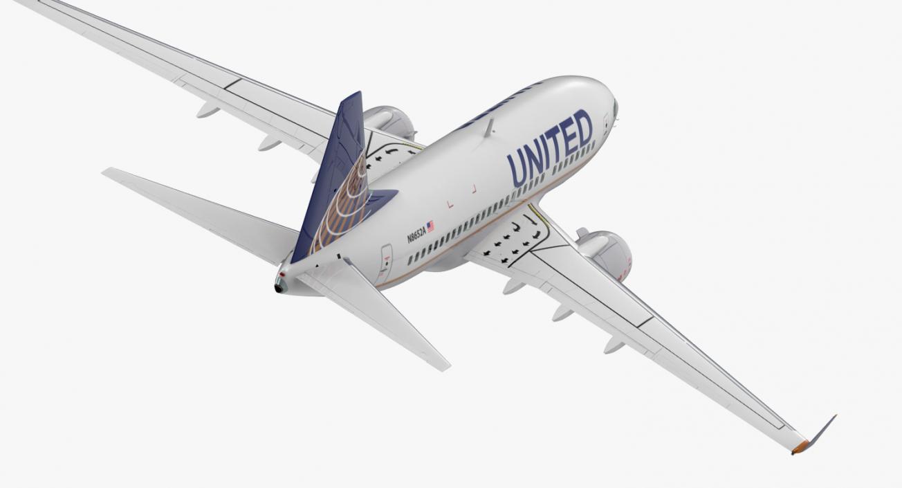 Boeing 737-600 with Interior United Airlines 3D model