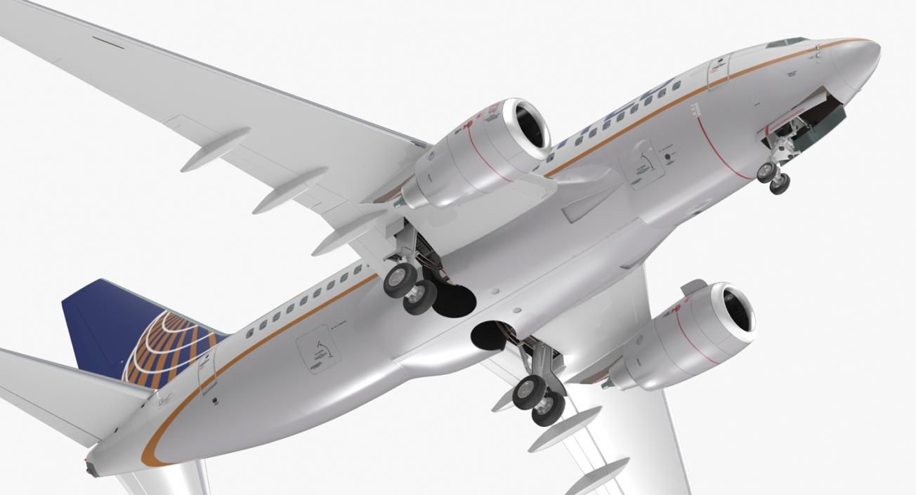 Boeing 737-600 with Interior United Airlines 3D model