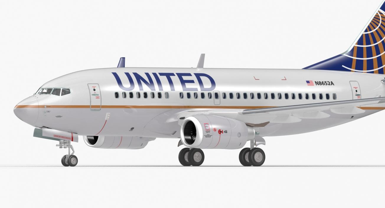 Boeing 737-600 with Interior United Airlines 3D model