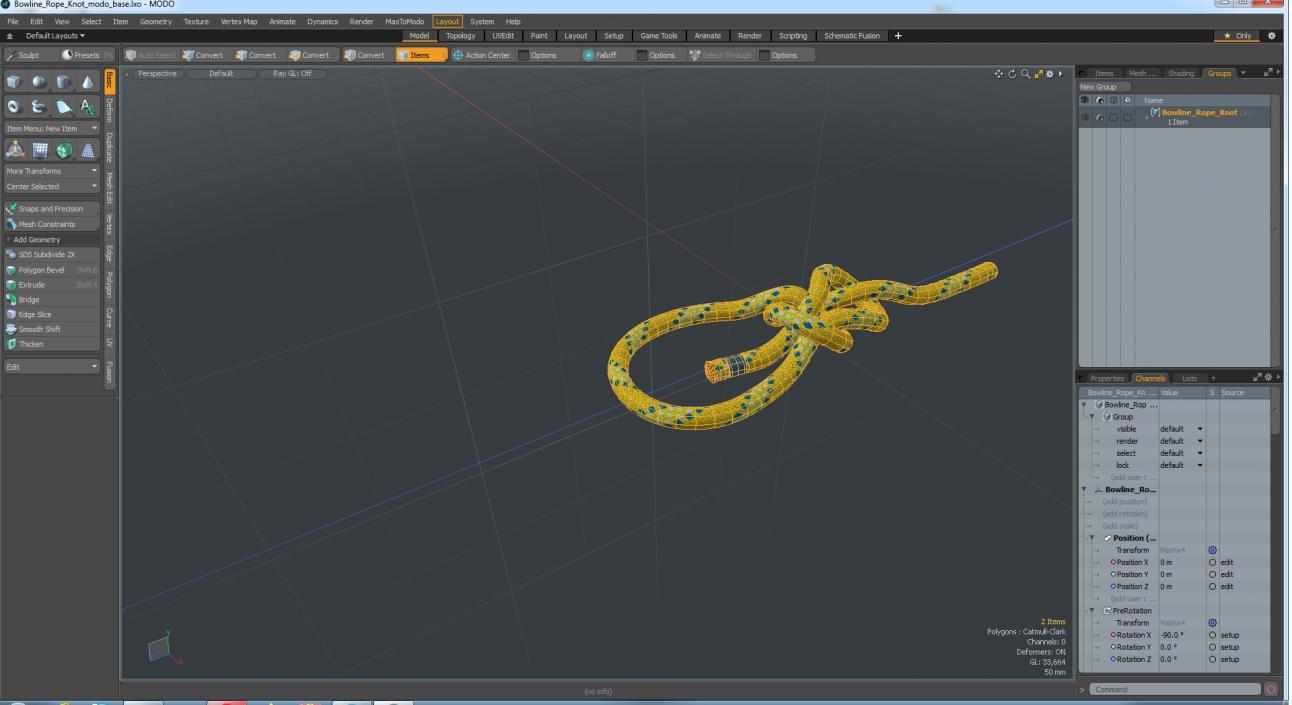 Bowline Rope Knot 3D