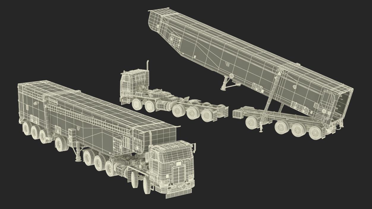 3D Minuteman Transporter Erector Loader Rigged model