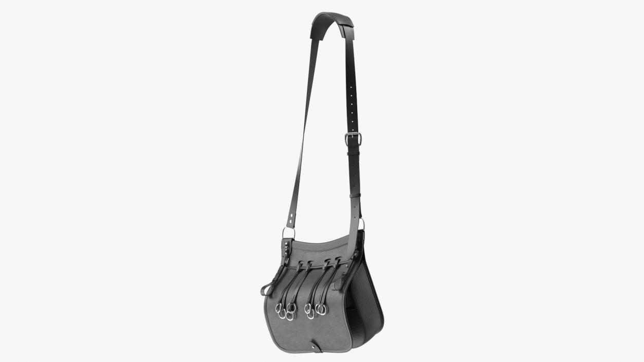 3D Original Hunting Leather Shoulder Bag in Black