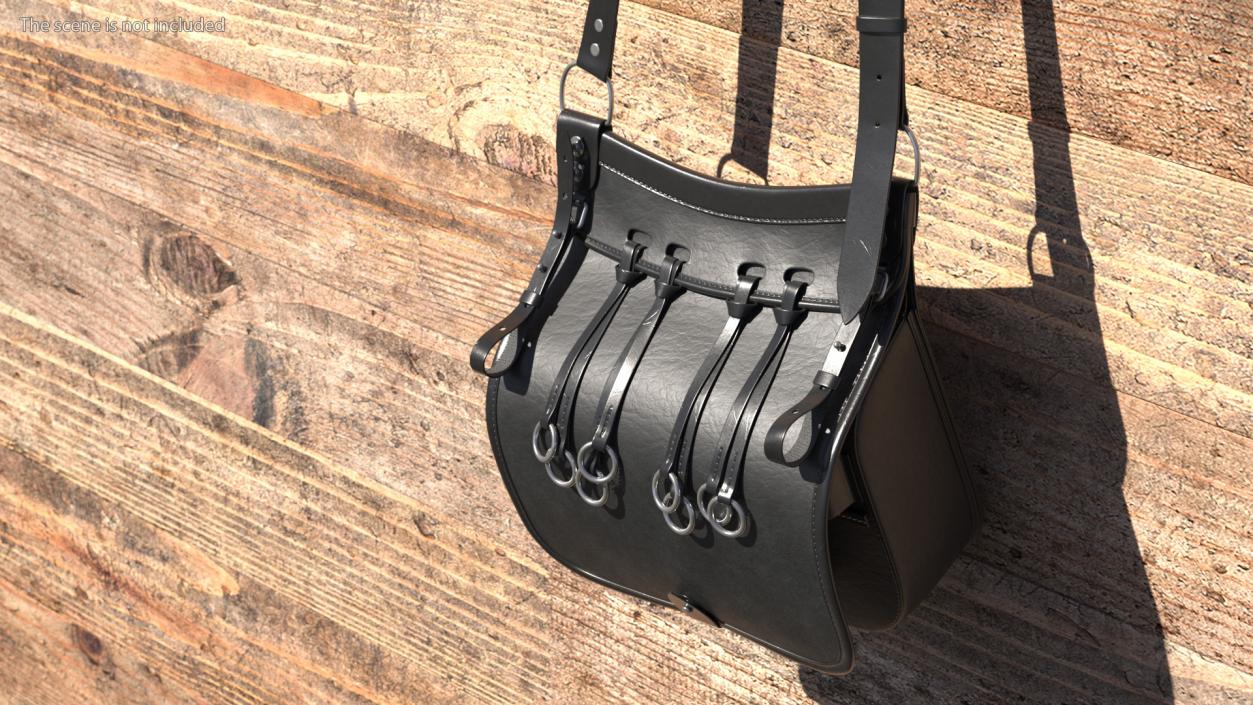 3D Original Hunting Leather Shoulder Bag in Black