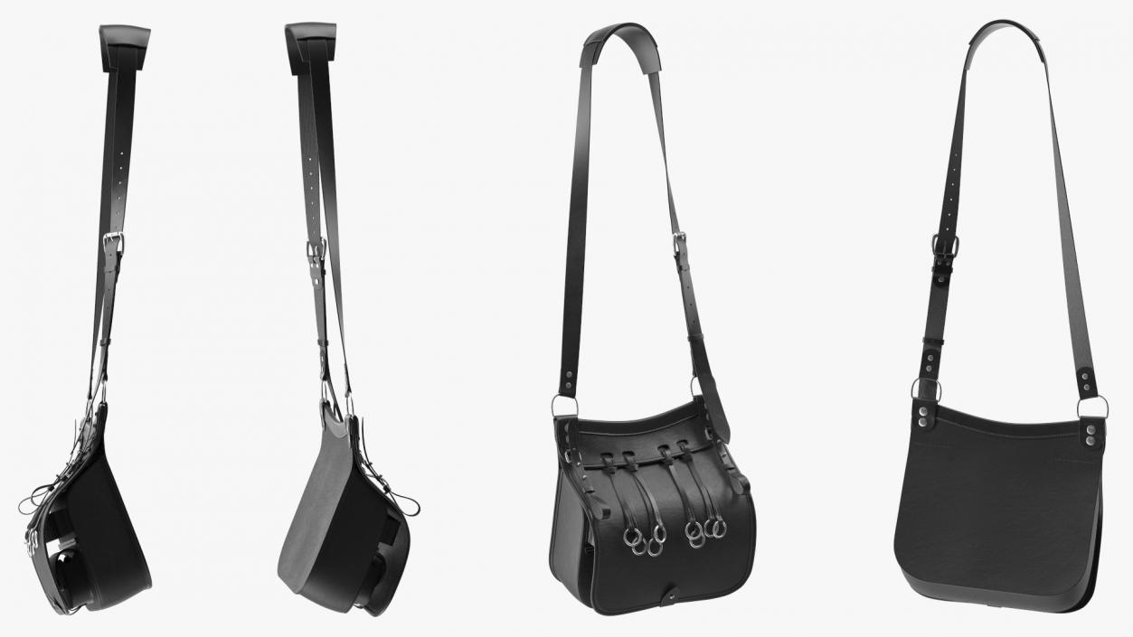 3D Original Hunting Leather Shoulder Bag in Black