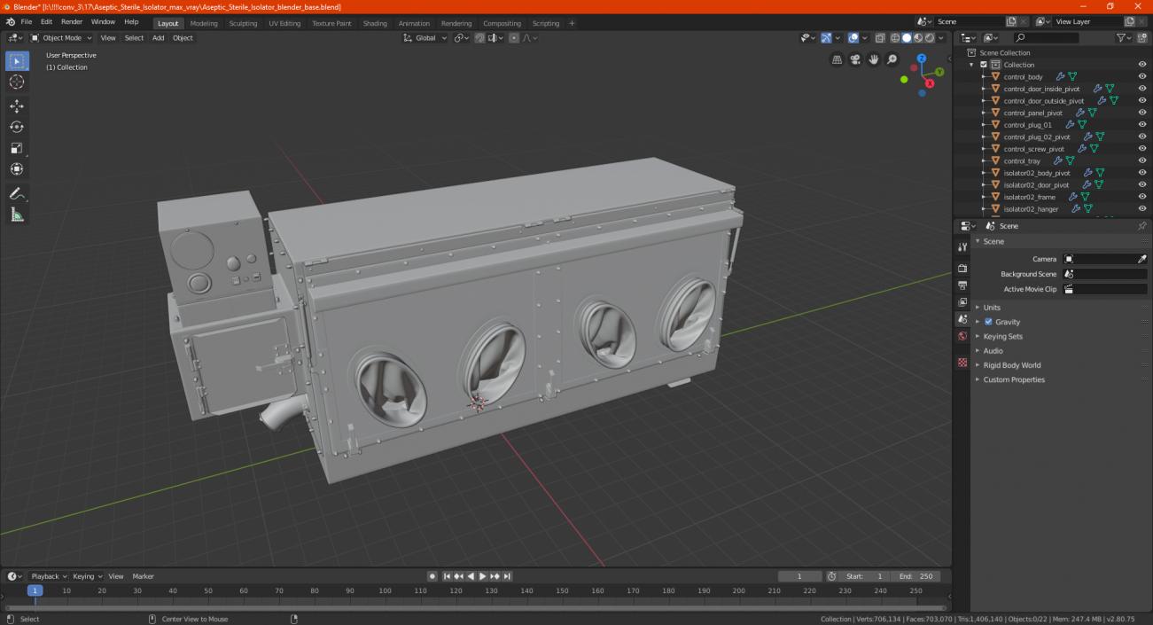 Aseptic Sterile Isolator 3D model