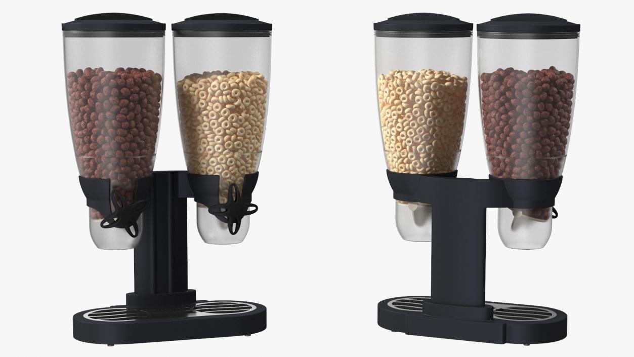 3D Dispensers for Dry Food with Cereal Black