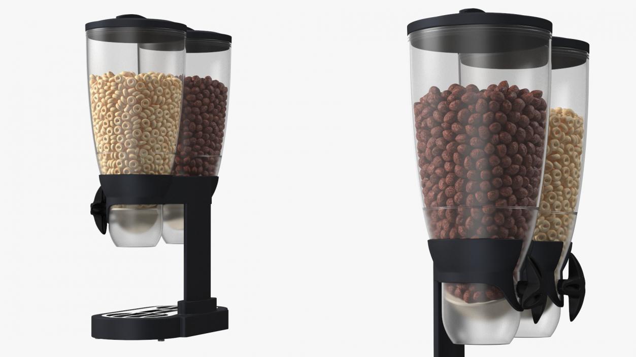 3D Dispensers for Dry Food with Cereal Black