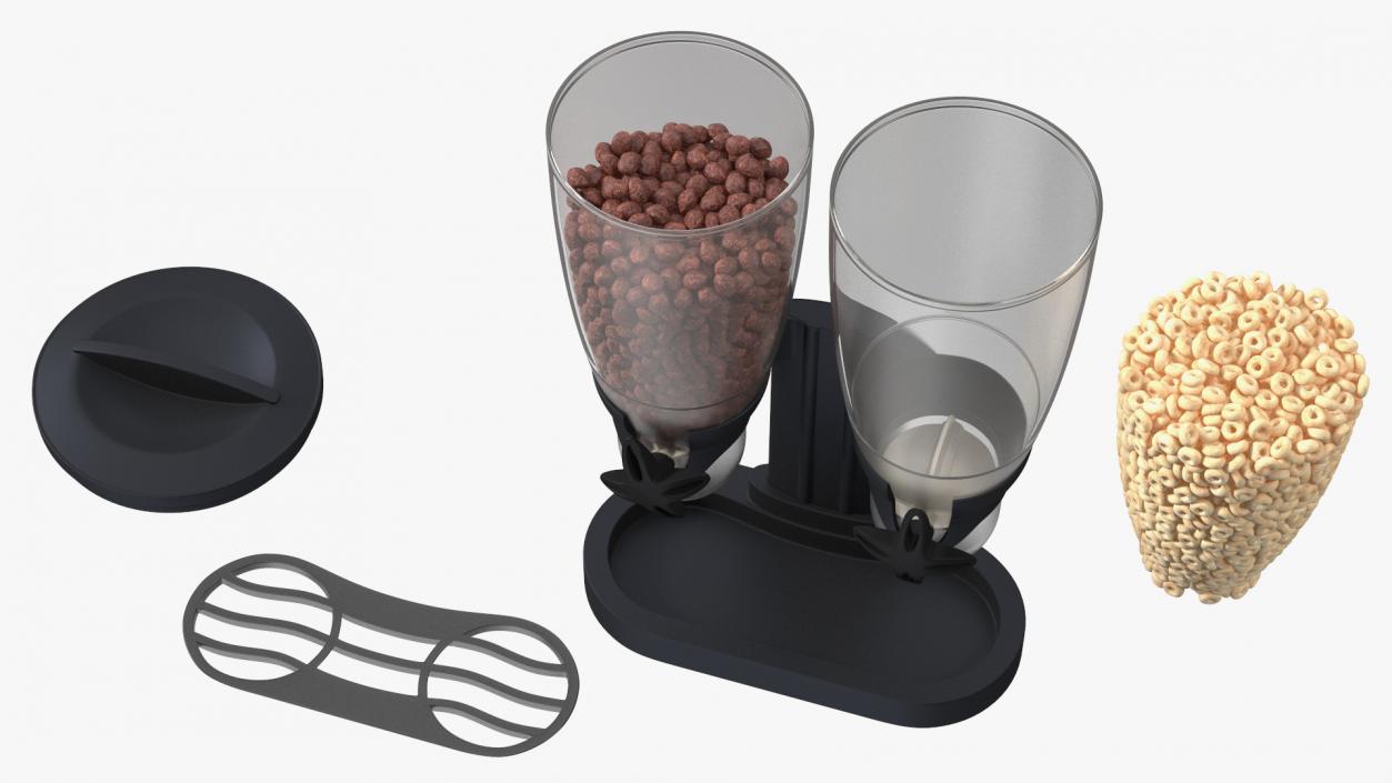 3D Dispensers for Dry Food with Cereal Black