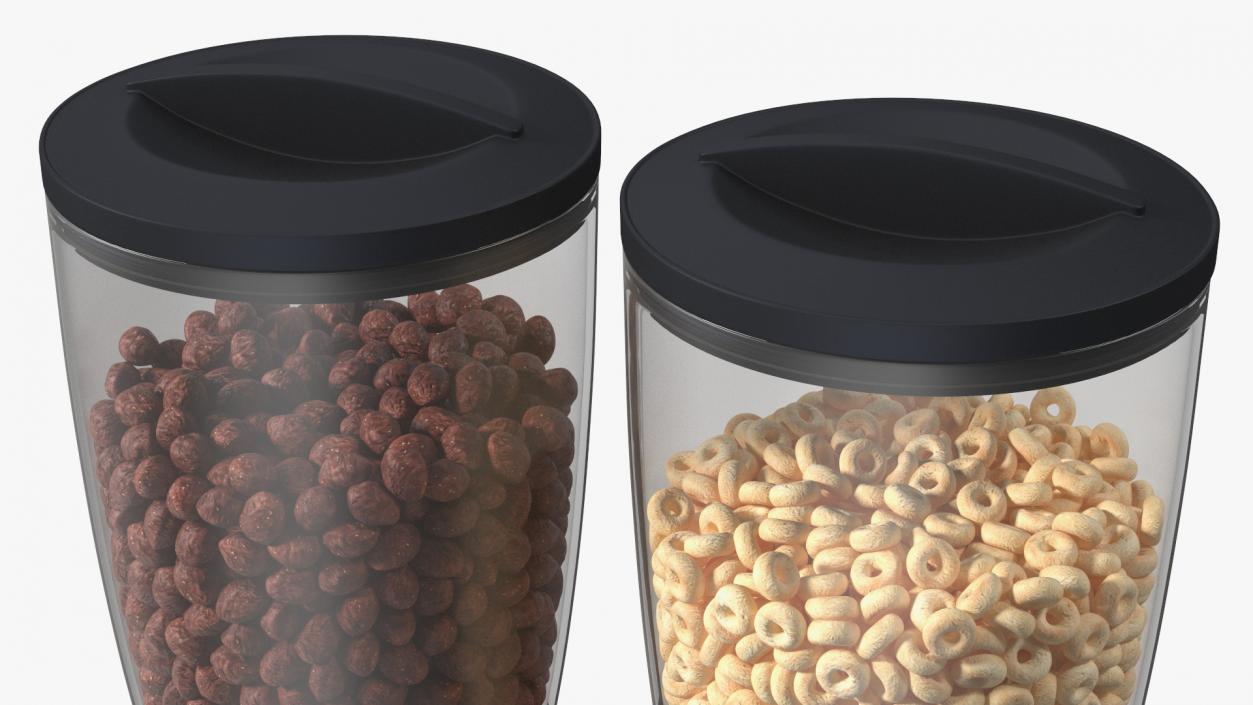 3D Dispensers for Dry Food with Cereal Black