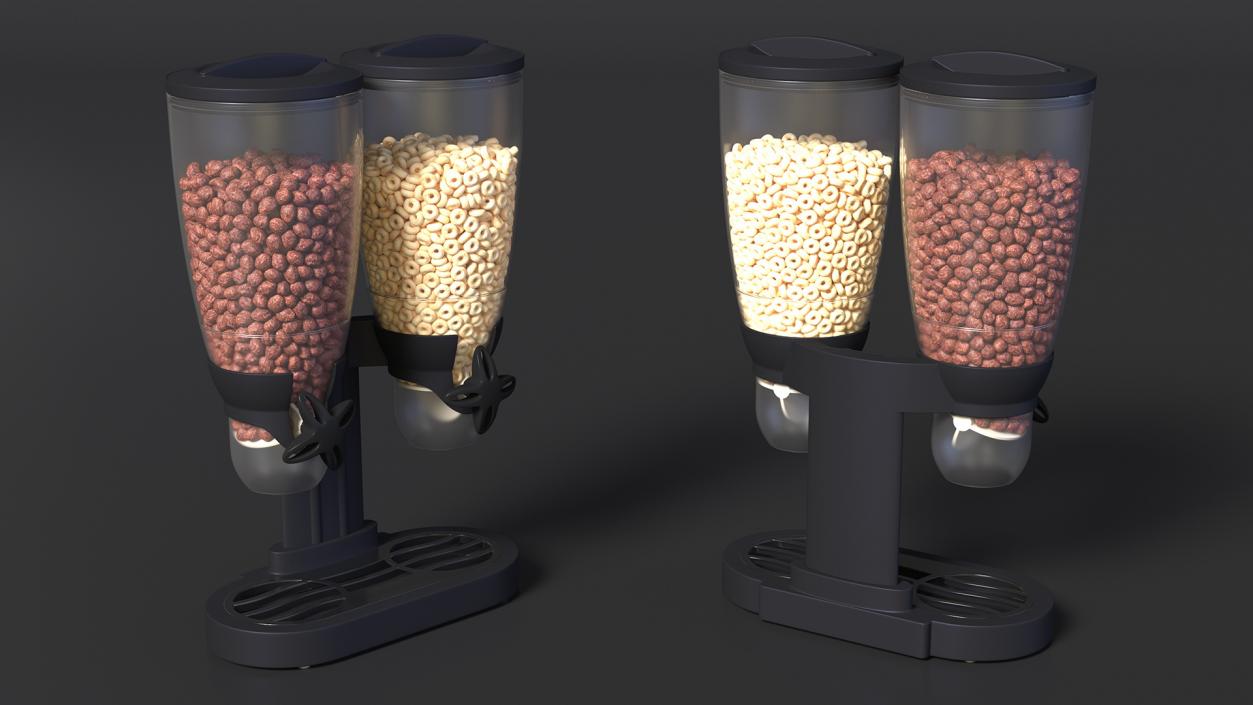 3D Dispensers for Dry Food with Cereal Black